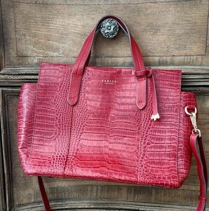 Radley London Red Croc-Embossed Leather Bag